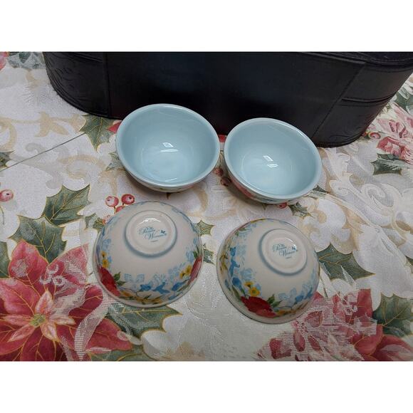 Pioneer Woman 4 piece dip bowls Floral and Birds - Picture 2 of 3
